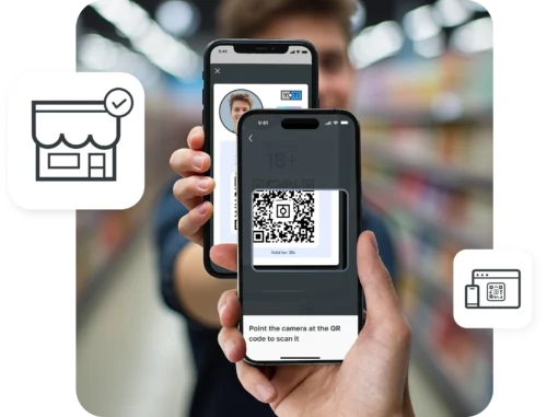 Man showing his Digital ID showable age card qr code being scanned
