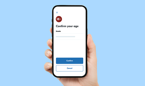 phone screen prompting user to prove their age to access 18+ content