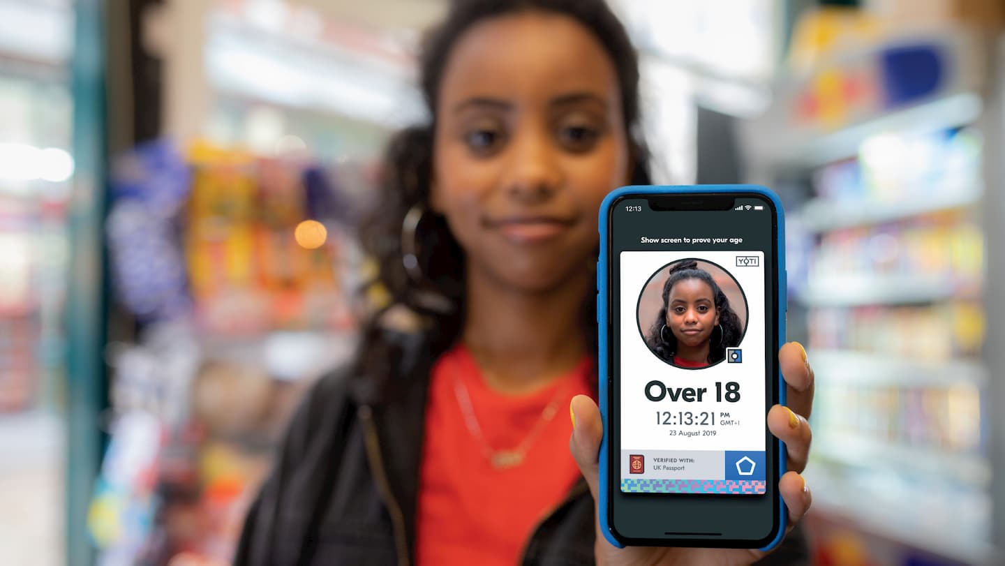 Girl showing her over 18 attribute