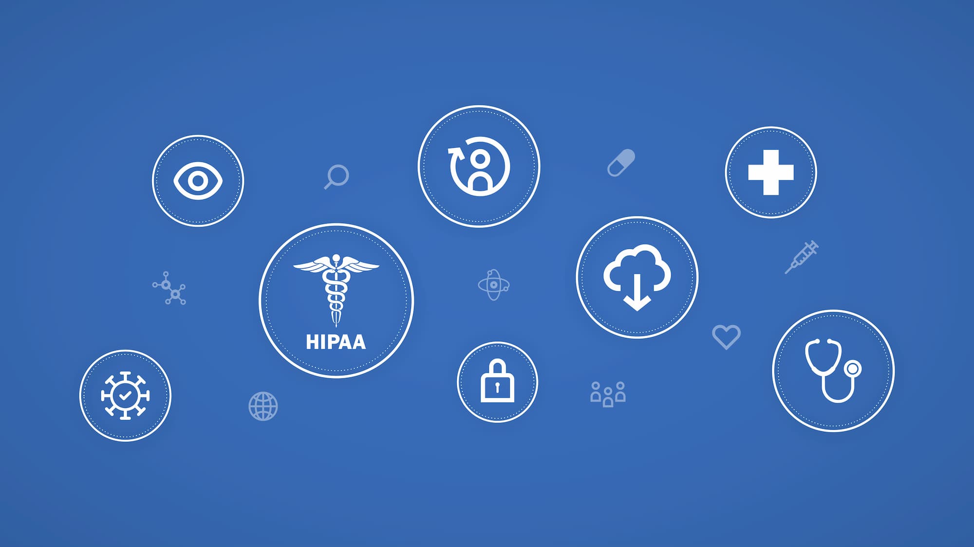Successfully completing HIPAA Compliance Readiness Assessment HIPAA logo among icons