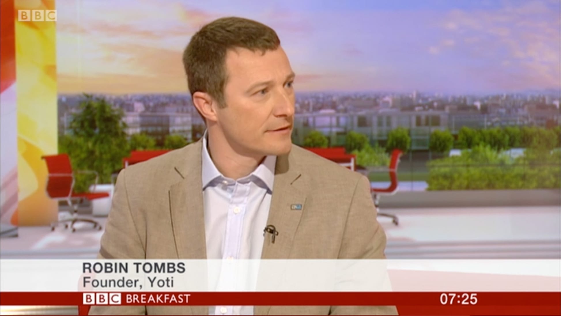 Robin Tombs on BBC Breakfast show