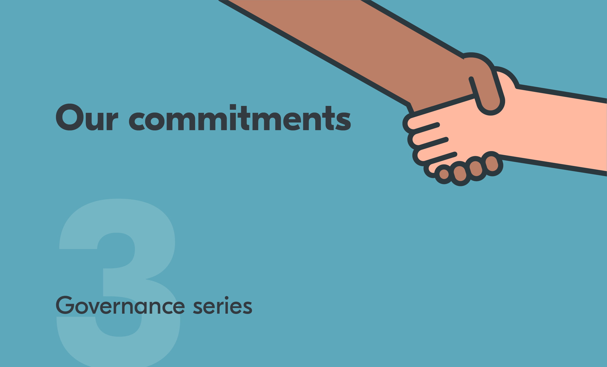 Doing things the Yoti way: our commitments Hand shake graphic with text: Governance series 3: Our commitments