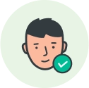 Verified boy icon