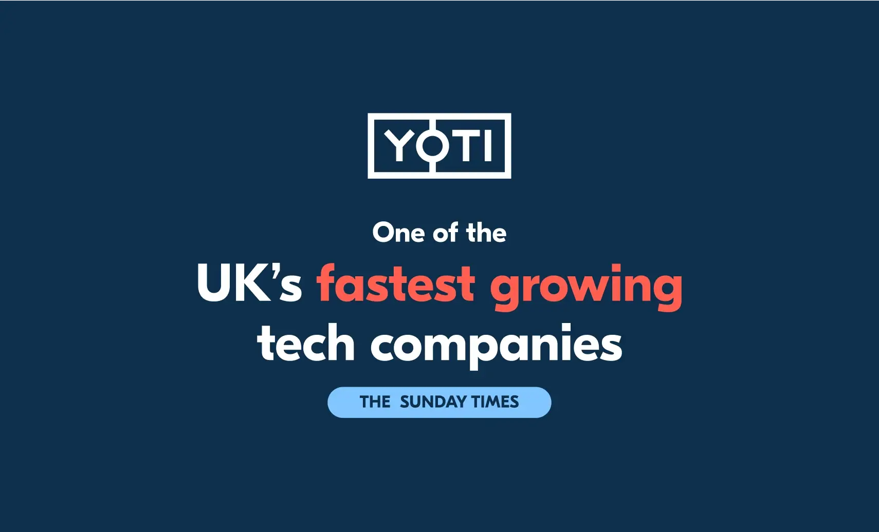 Yoti has been named by The Sunday Times as one of the UK's fastest growing tech companies