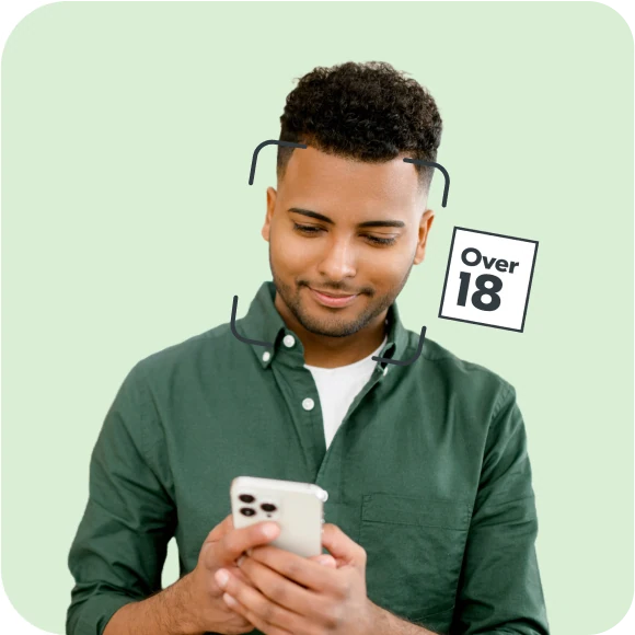 Man using Yoti on smartphone to determine that he is over 18