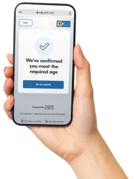 Yoti app screen showing the age requirement was met