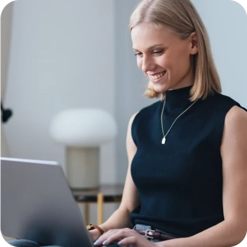Woman using her laptop