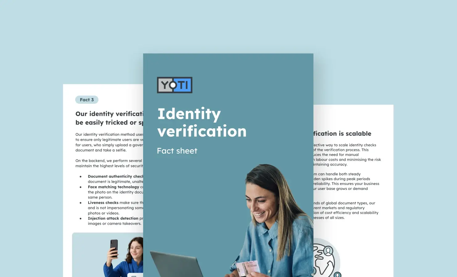 Identity verification: the facts An image showing a preview of three pages of the "identity verification: the facts" report
