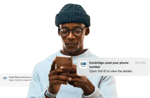 Person looking at their share receipts on Yoti ID