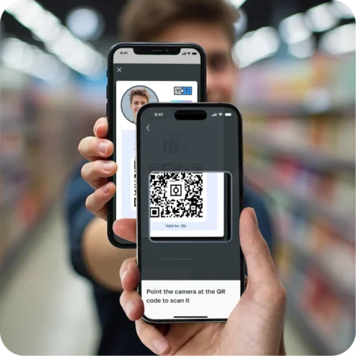 Person scanning other person's yoti qr code